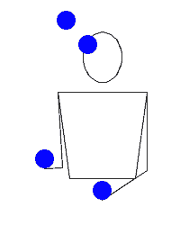 Спираль четырьмя мячиками в другую сторону